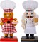 Set of 2 Christmas Nutcracker Figures, 7 Inch Wooden Nutcracker Santa Chef and Gingerbread Man Chef, Large Xmas Nutcracker Tabletop Centerpieces Mantel Shelves Decorations